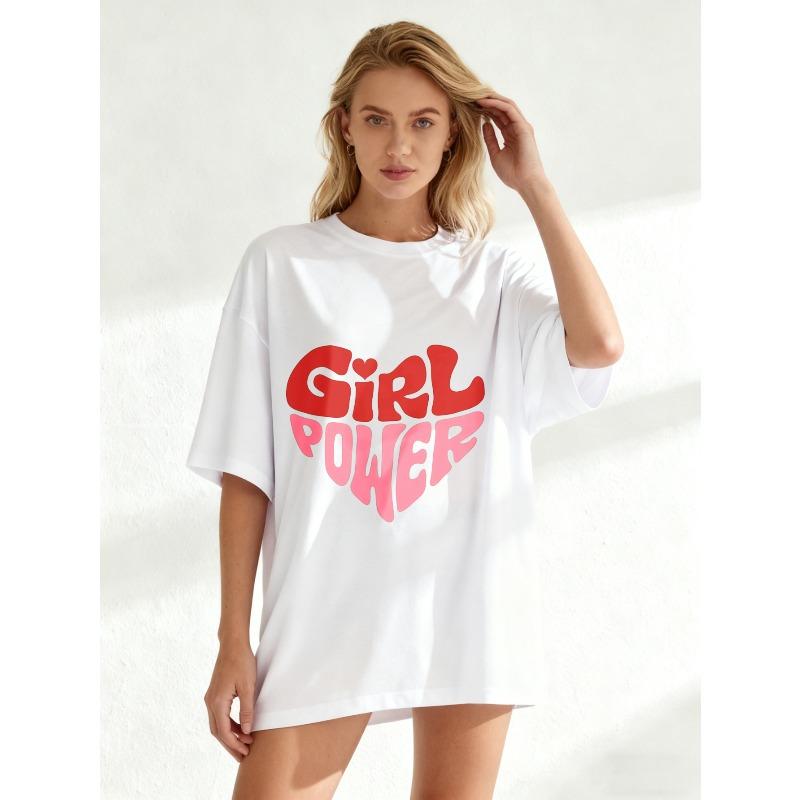 Oversized T Shirt Black Girl Power Print Graphic Tee For Casual Wear And Everyday Style