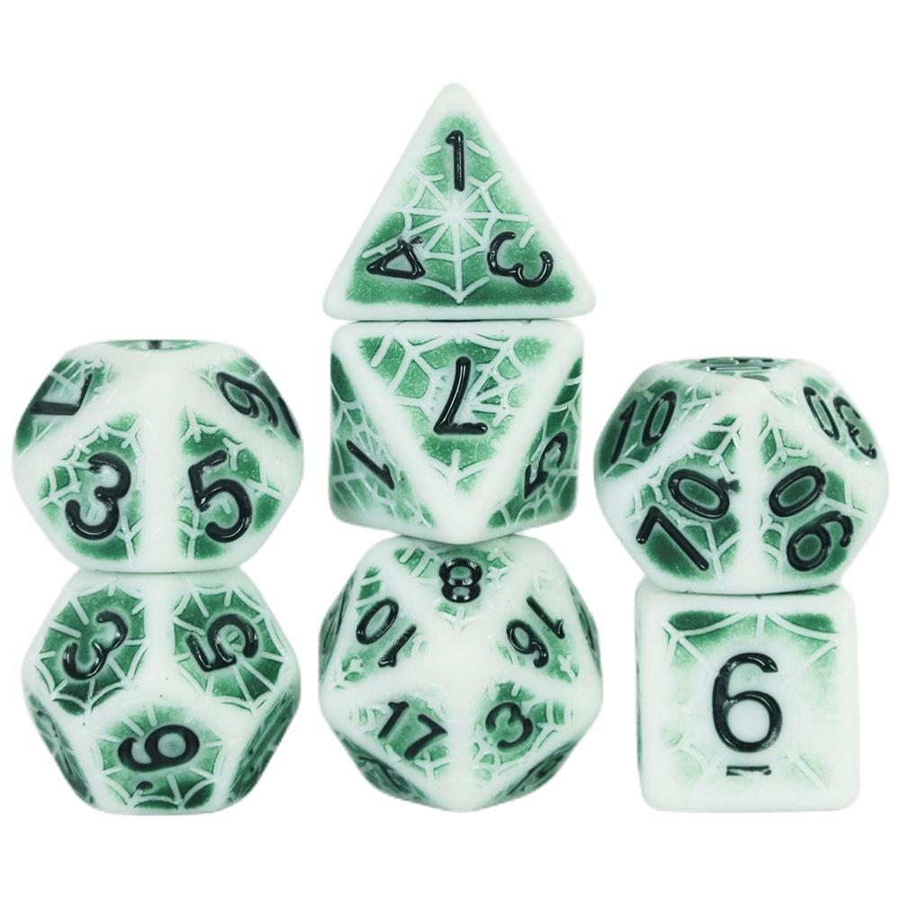 7pcs Dice Set D&D Spider Web Polyhedral DND Dice for DND TRPG Games