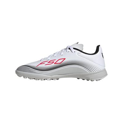 Futsal Shoes Junior F50 Messi LEAGUE TF Boys Girls Footwear Metallic Cm [Adidas] 17-24.5cm White/Lucid Red/Silver (JP7456) 22.0