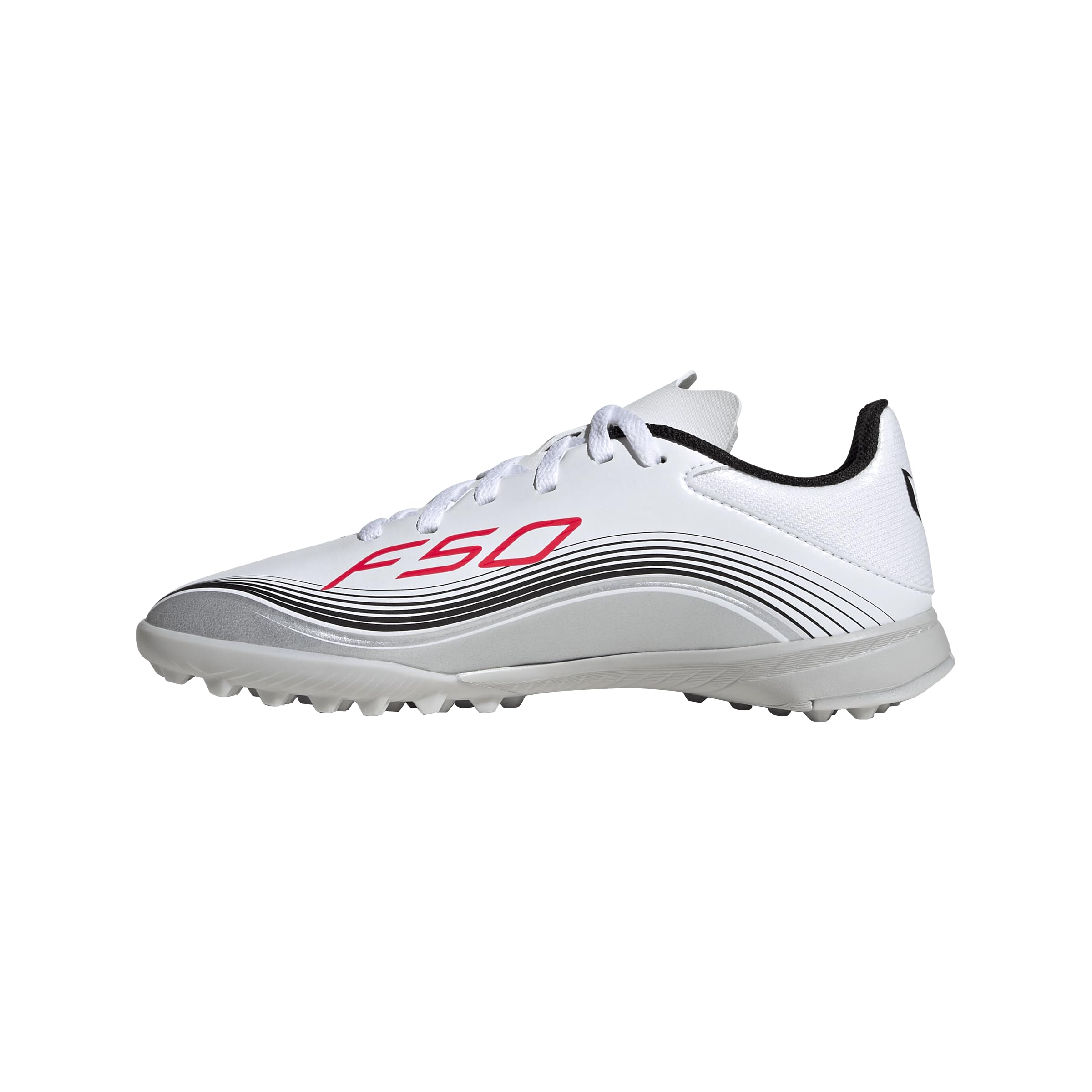 

Футзальные бутсы Юниор F50 Messi LEAGUE TF Мальчики Девочки Обувь Металлик см [Adidas] 17-24.5см Белый/Прозрачный красный/Серебристый (JP7456) 22,0