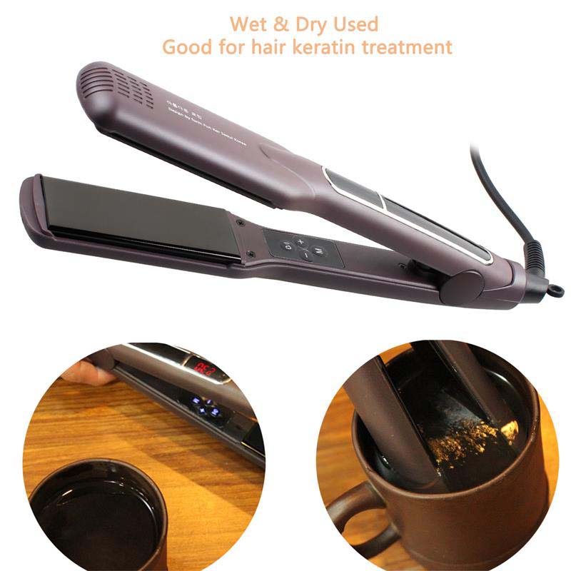 Hair Straightener Keratin Treatment Floating Wide Plate Ceramic Flat Iron Dual Voltage Hair Curling Iron Salon Styler
