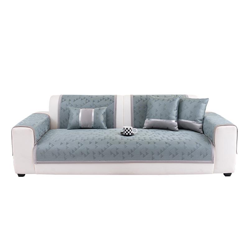 New High-End Light Luxury Summer Ice Silk Leather Sofa Cushion Summer Mat Non-Slip Seat Cushion Advanced Sense Cover Cloth