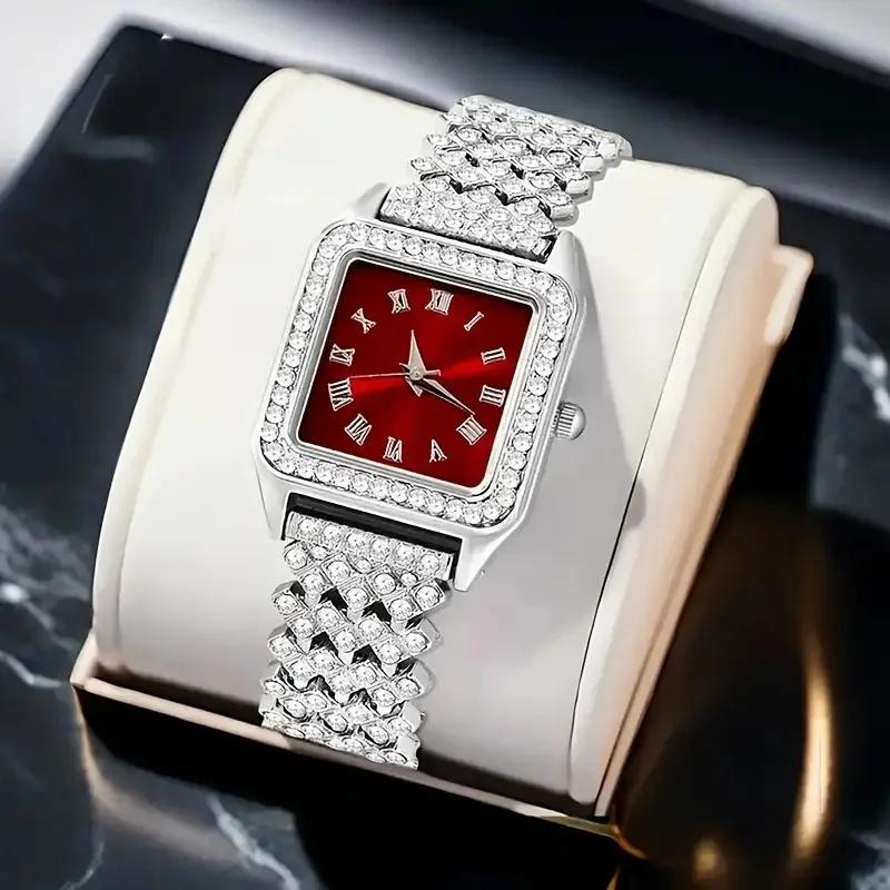 

5PCS/Set Women s Luxury Quartz Watch Roman Digital Dial Clock Women s Fashion Business Watch Men s Leisure Green Bracelet Watch