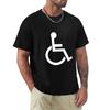 Rollstuhlzugang Symbol Herren T-Shirt Baumwolle Lässig Sommer Grafikdesign Geschenk für Behinderung Aw