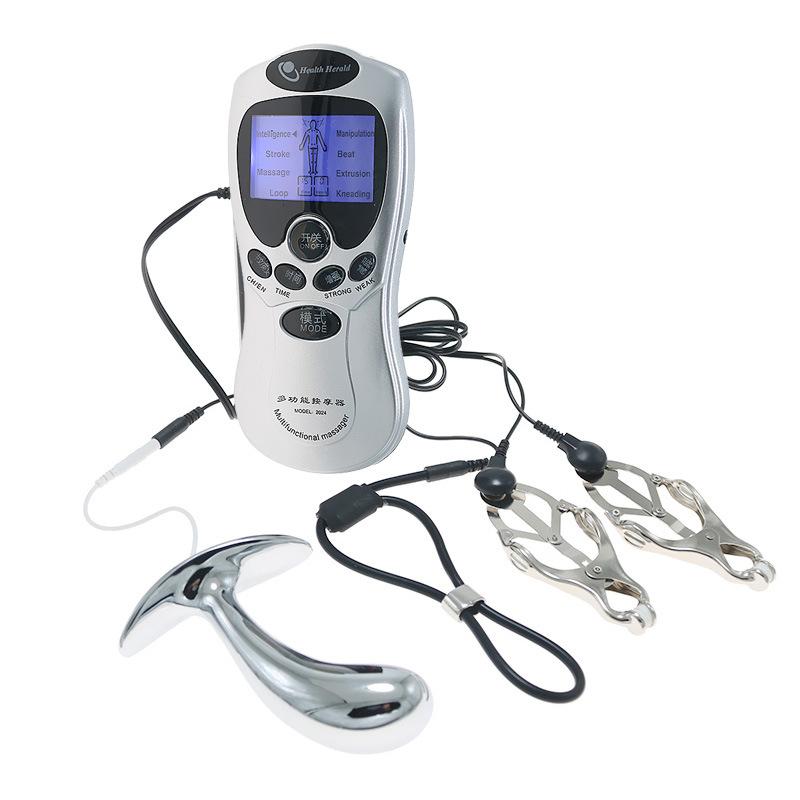 Electric Shock Pulse Nipple Clamp G-Spot Anus Butt Plug Penis Ring Men and Women Passion Training Masturbation Sexy Sex Product