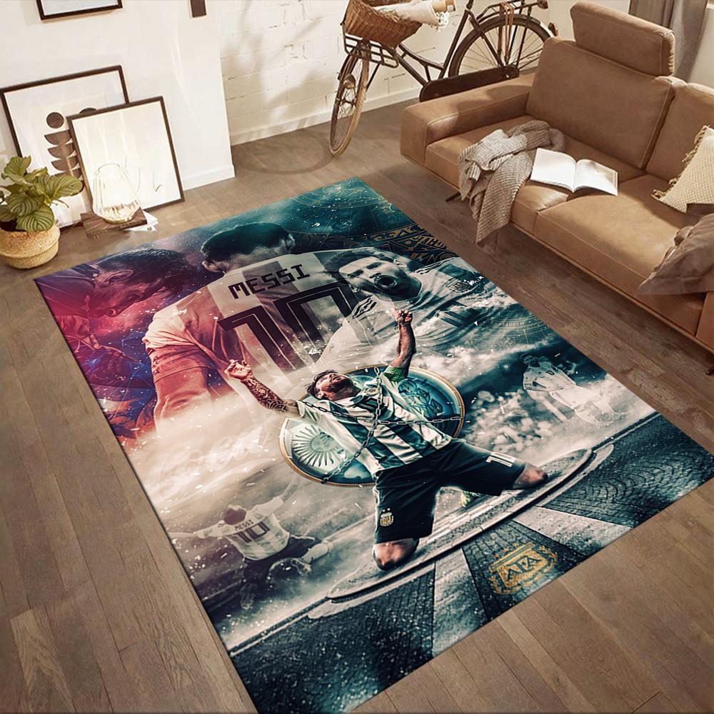 Messi 536 Fußmatten-Design für Eingangsbereich Foyer Wohnzimmer Flur Rutschfester Teppich Anime Bürodekoration Perfektes Geschenk für Valentinstag Hochzeit Geburtstag