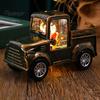 Retro Pickup Truck Decor Christmas Night Light with Snow Lantern, Battery Creative Gifts for Family Operated Decorative LED Lamp Home Bedroom, Holiday