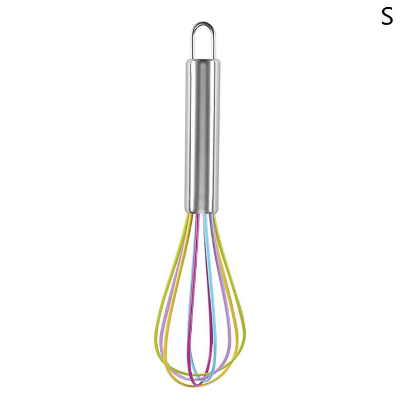 

Силиконовый венчик для взбивания яиц из нержавеющей стали, ручной миксер для взбивания яиц, кухонная утварь для выпечки, венчик для молока, сливок, масла