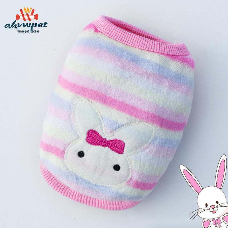 Cozy Cartoon Puppy Flannel Cat & Dog Vest - Warm Teacup Doggy Clothes for Small Pets