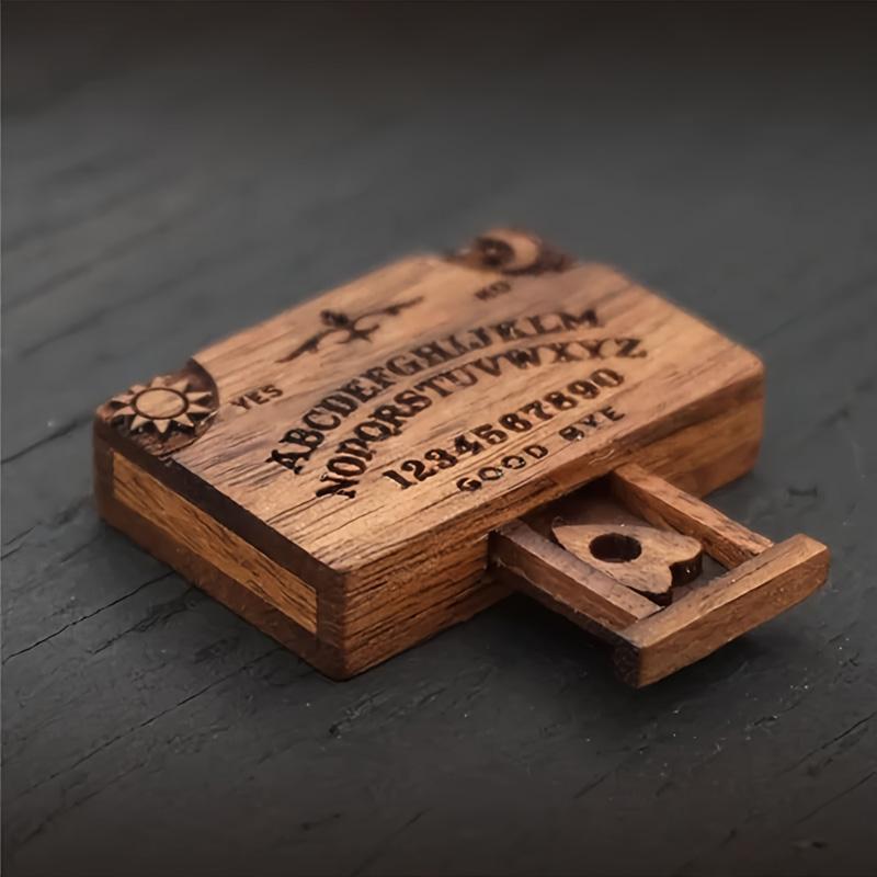 1/2Pcs Wooden for Paranormal Enthusiasts Mini Spirit Board Unique Gift With Planchettes Handmade Divination Tools with Drawer