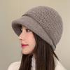 Temperament Short-brimmed Beret Children's Autumn and Winter Double-layer Wool Hat Warm Ear Protector Versatile Youth Baotou Hat