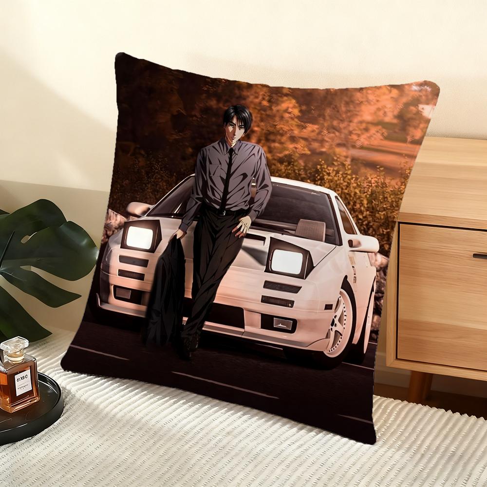 I-Initial D Ae86 Cushion Cover Soft Short Plush Pillow Cover Smooth Cozy Texture Aesthetic Cushion Case Home Decor