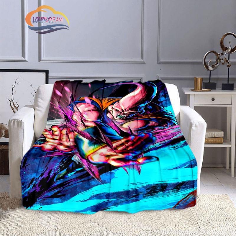Japanische Animation Rolle Majin Buu 3D-Druck Tagesdecke Decke Anime-Charaktere Buu Flanelldecken Überwurfdecken