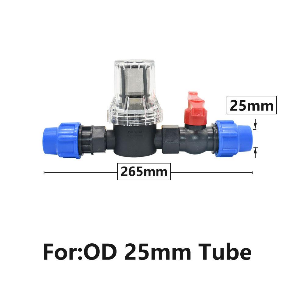 

25mm 32mm Pe Tube Quick Connector Filter 100 mesh Garden Irrigation Water Filter For Farm Greenhouses water