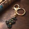 Halloween Pumpkin Keychain Rhinestone Keychain Ghost Witch Hat Spider Web Cat Bag Charm Car Key Ring for Handbags Backpacks Decoration Metal