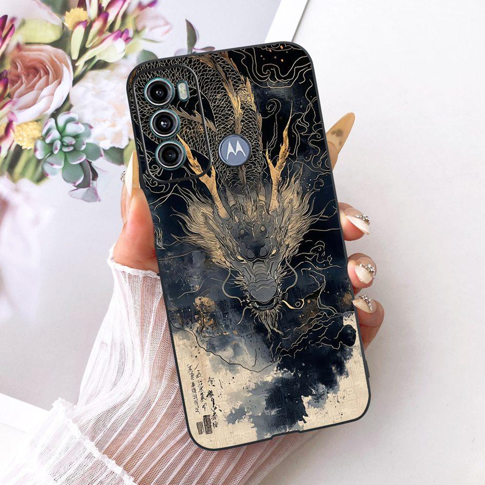 For Motorola Moto G40 Fusion Case Luxury Dragon Cartoon Tiger Wolf Cover Soft Black Silicone Bumper For Motorola Moto G60 Fundas