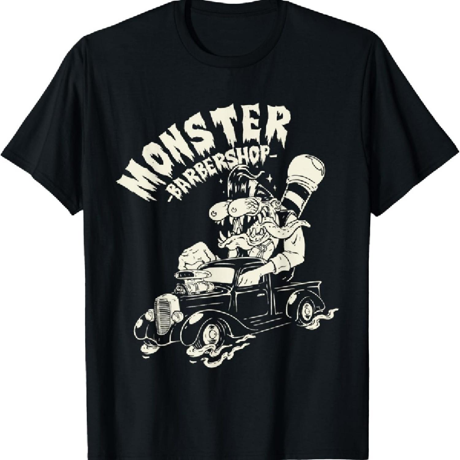 Ужасы Арт - Ratfink Monster Парикмахерская - Психобилли Панк Футболка S