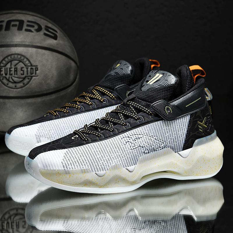 Practical basketball shoes Rubber running Casual indoor and outdoor Zhongbang luminous children's couple sole sports shoes Sneakers men