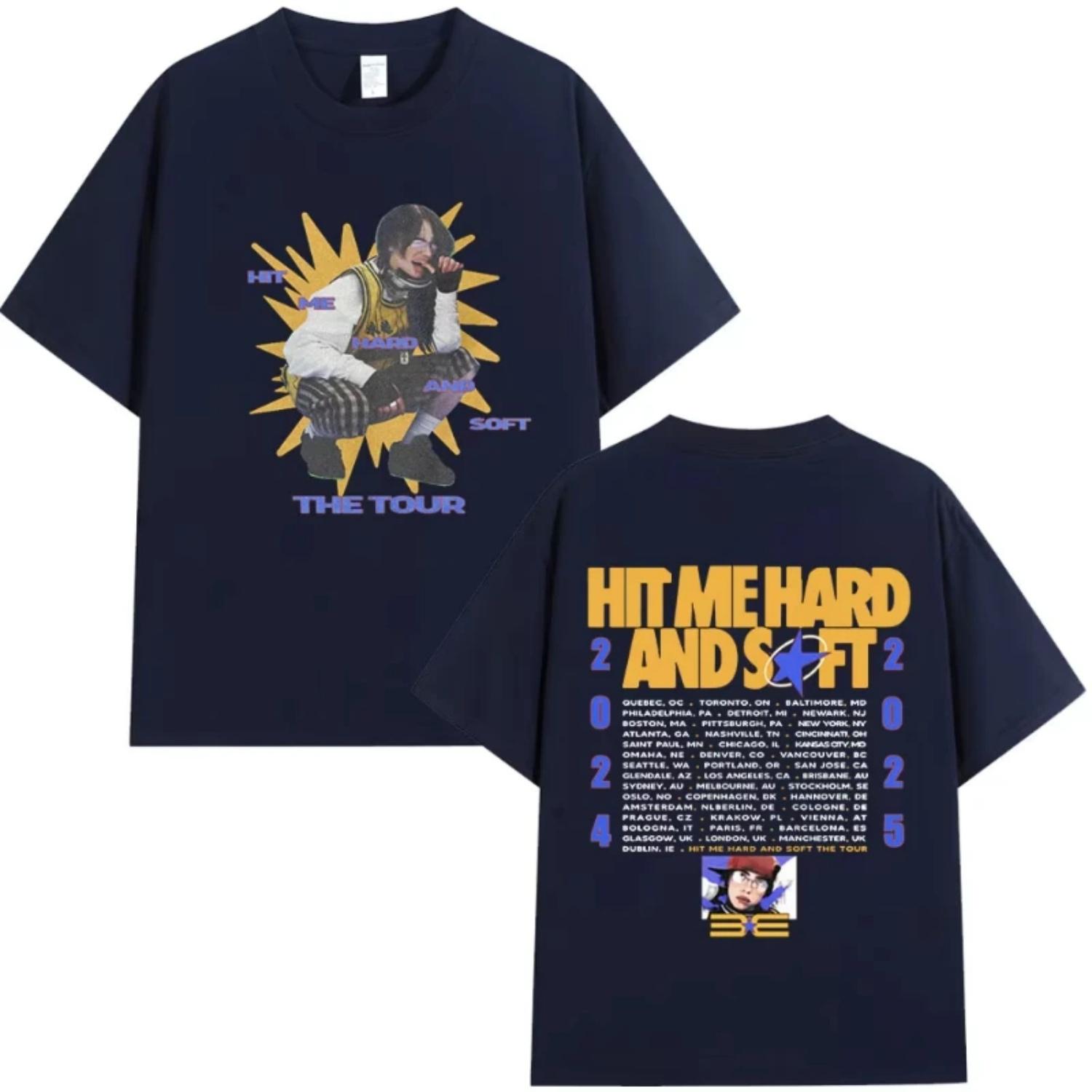 

Hit Me Hard and Soft Tour 2024-2025 T Shirt Men Women Fashion Hip Hop T Shirts Cotton Loose Cozy Short Sleeve T-shirts Fans Gift XXXXXL чорний