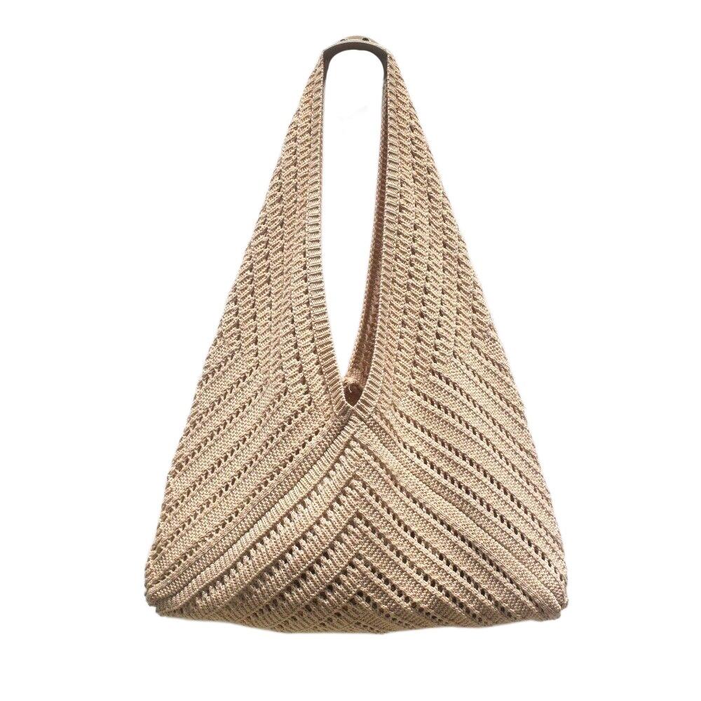 Fashion Polyester Crochet Shoulder Bags Large Capacity Handmade Tote Bag Vintage Hollow Out Handbag Girls