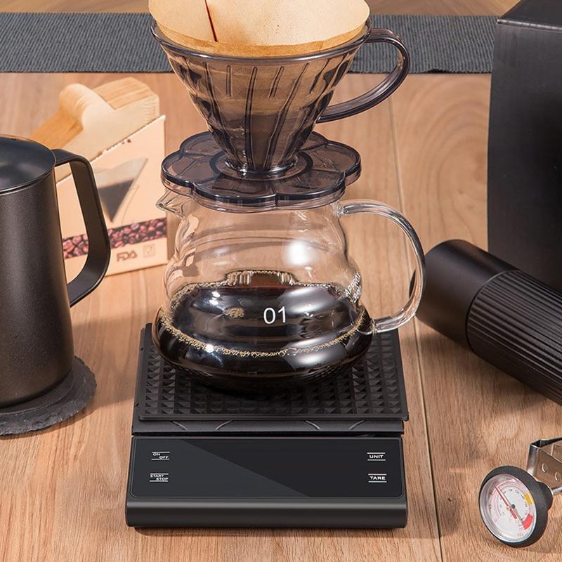 Digital Coffee Scale With Timer Led Screen Espresso Usb 3Kg Max.Weighing 0.1G High Precision Measures Kitchen Scale
