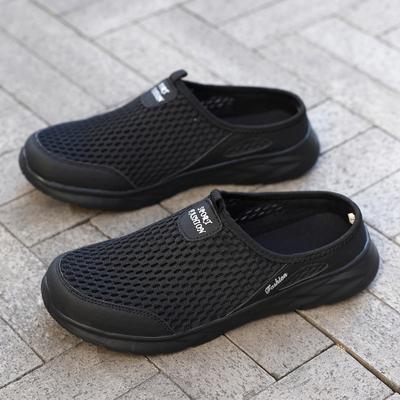 Large Size Spring and Summer New Leisure Sports Lightweight Half-drag Mesh Shoes Lazy Shoes Beach