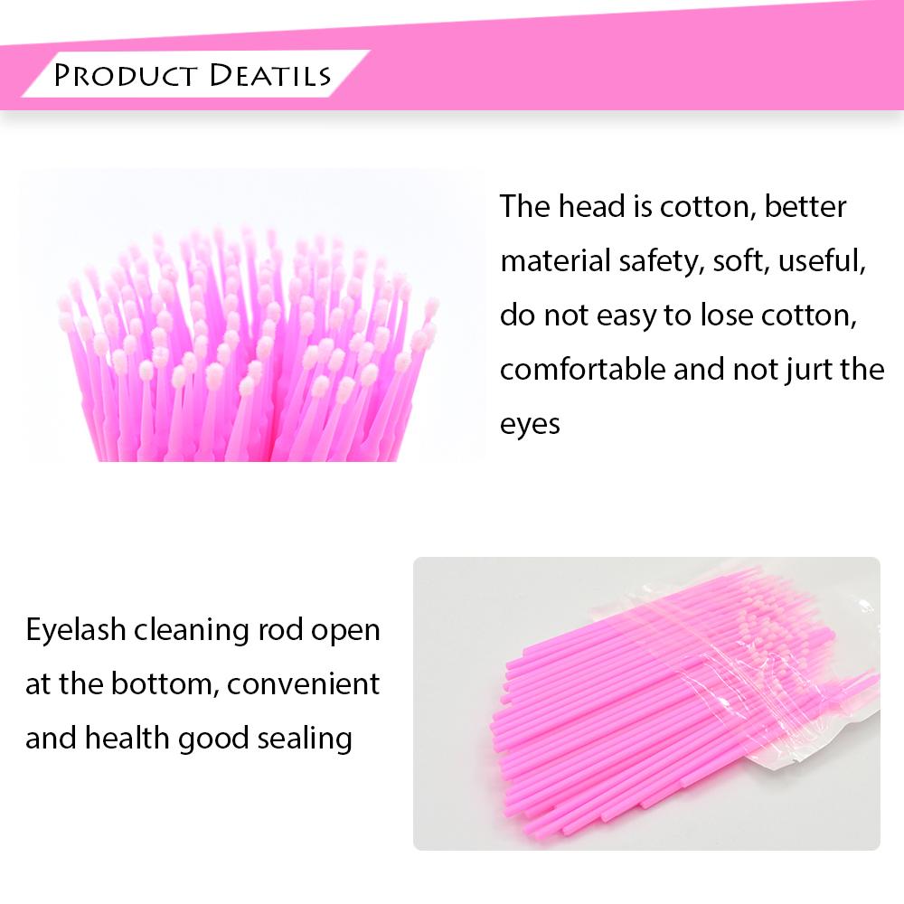 100PCS/Flasche Wimpern Verlängerung Reinigung Tupfer Lash Lift Kleber Entferner Applikatoren Microblade Make-Up Micro Pinsel Werkzeug
