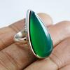 Natural Green Onyx Ring, Gemstone Ring, Solid 925 Sterling Silver Ring, Long Teardrop Onyx Ring, December Birthstone Ring, Gift for Friends