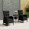 Day and Night - Day and Night Garden Bistro Set 3 Pieces Black Synthetic Rattan
