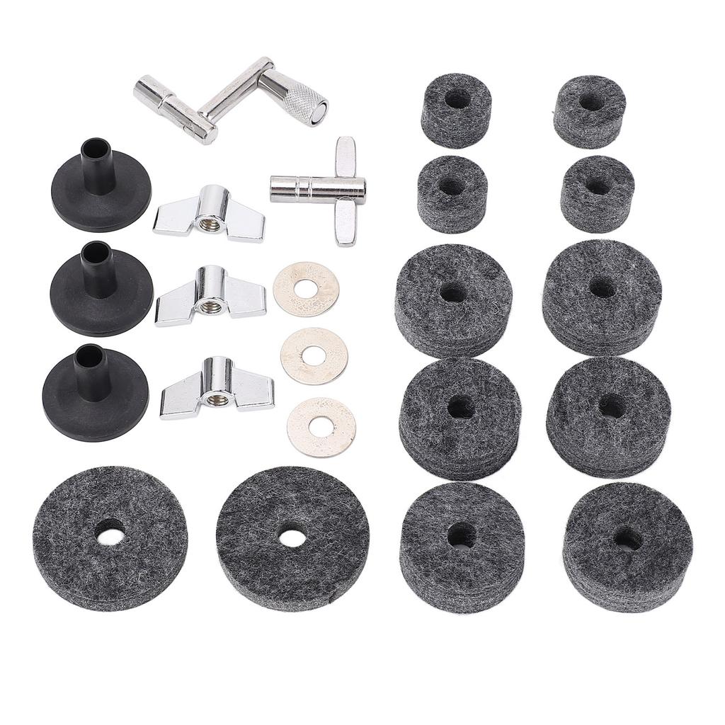 23 Stück Becken Ersatzzubehör Rutschfest 2,5cm 4cm 5cm Filzpads Trommelbecken Hülsen Muttern
