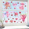 Valentine's Day Heart-Shaped Flower Angel Bedroom Living Room Balcony Festive Decorations Glass Static Cling Stickers