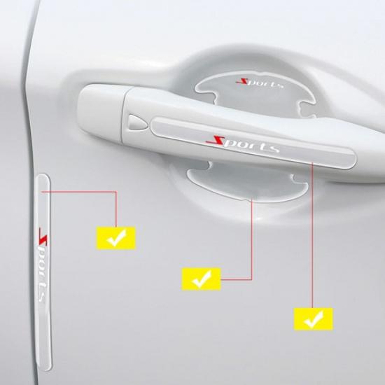 8Pcs Car Door Handle Bowl Anti-Scratch Cover Guard Protector Stickers Clear