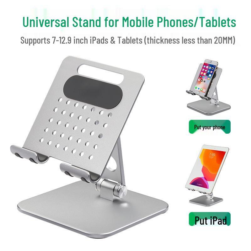 12-inch Aluminum Alloy Phone & Tablet Stand for Live Streaming, iPad Drawing & Learning, with Cooling Function
