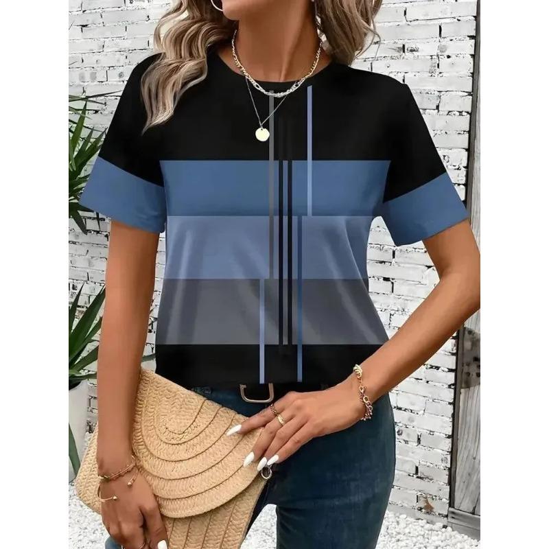 3D Printed Summer Women's T-Shirt Fashion Breathable Versatile Trend