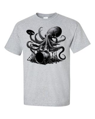 Octopus Playing Drums Drummer Gift Octopus Shirt Drum Player T-Shirt