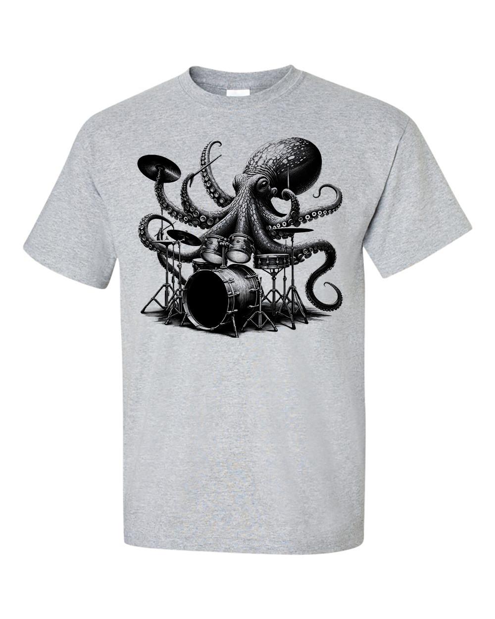 Octopus Playing Drums Drummer Octopus Shirt Drum Player T-Shirt XXXL