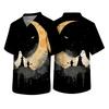 Men's Short Sleeve V Neck Halloween Print Pocket Scrub Top Lightweight Comfortable Fit Medical Uniform Shirt for Healthcare Professionals