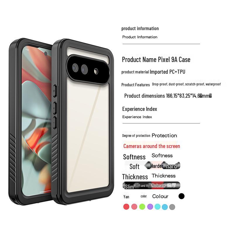 Custodia Impermeabile e Antiurto per Google Pixel 10A/9A/9Pro - Copertura Completa per Immersioni