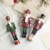 Nutcracker Puppet Pendant Christmas Decoration Soldier Wooden Hanging Ornaments Xmas Tree Figure Toy Fireplace Entrance Decor