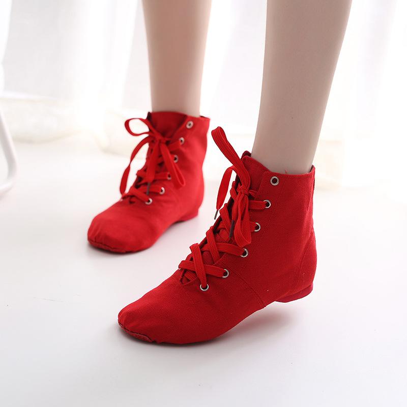 Jazz Shoes Canvas Jazz Dancing Shoes Adult Children Canvas Jazz Boots with Soft Soles Dance Shoes Training Shoes for Women Dance Ballet Flat Sneakers