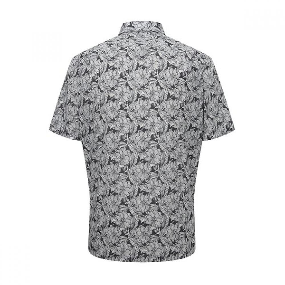 RENOMA Black Flower Print Short Sleeve Shirt [rpusg1274 Bk]