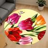 1pc Tulips Flowers Round Chair Mat Area Rug - Non-Slip, Floor Mat for Office, Bedroom, and Indoor Decor C1118115