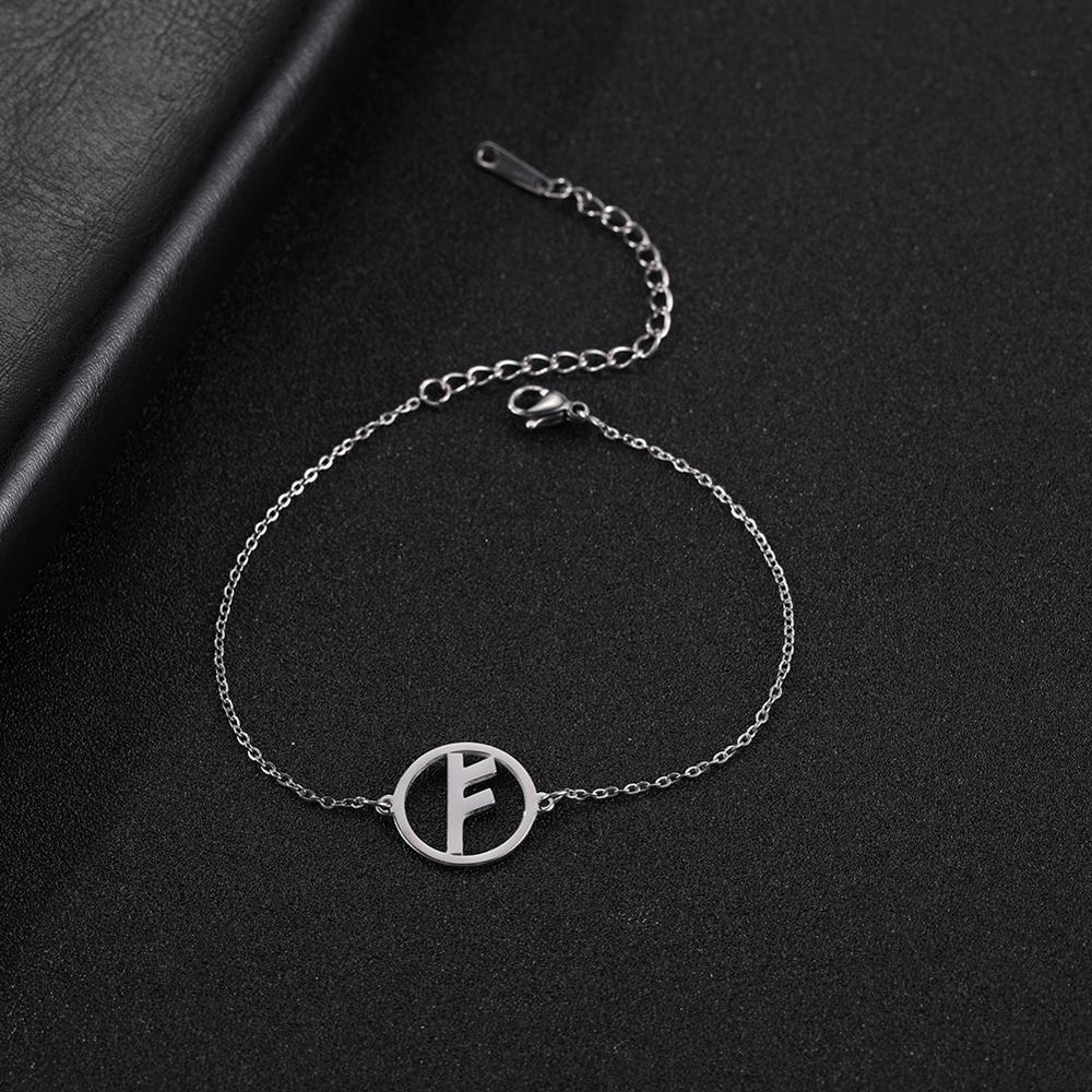 My Shape 24 Viking Runes Odin Stainless Steel Bracelet Adjustable Nordic Small Charm Cuff Bangle Jewelry Gifts for Women Female
