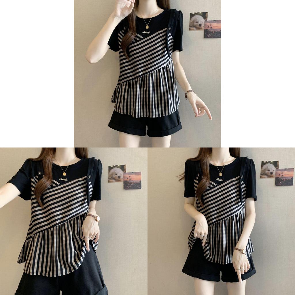 Basic T Shirt Women Summer Loose Fit Polyester Soft Casual Wear For Commuting