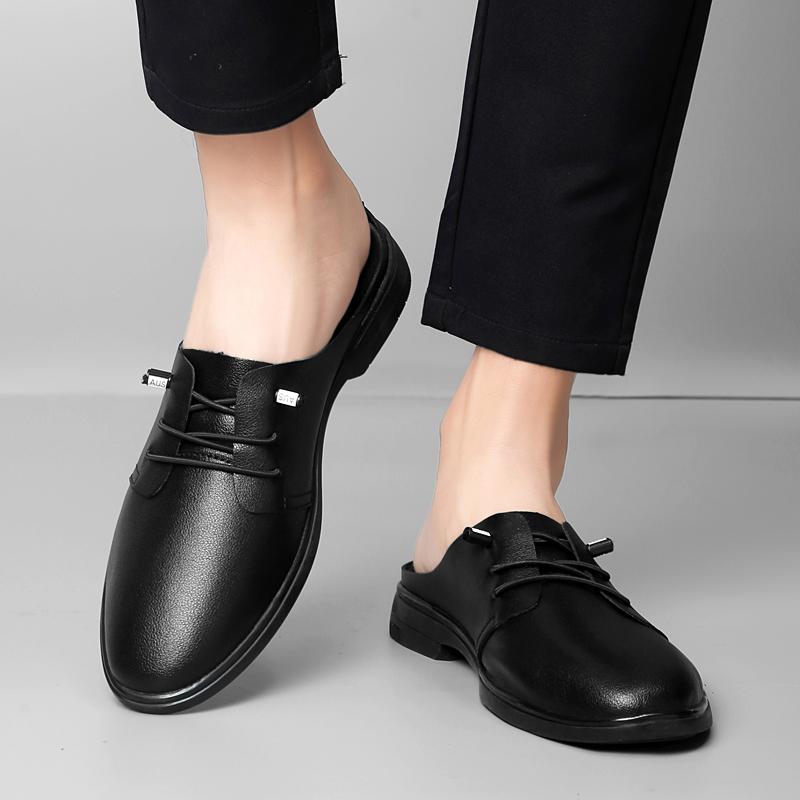 Fashion Trendy men's half slippers Breathable and Brand Designer Styles party and nightclubs Daily comfortable spring summer flat shoes