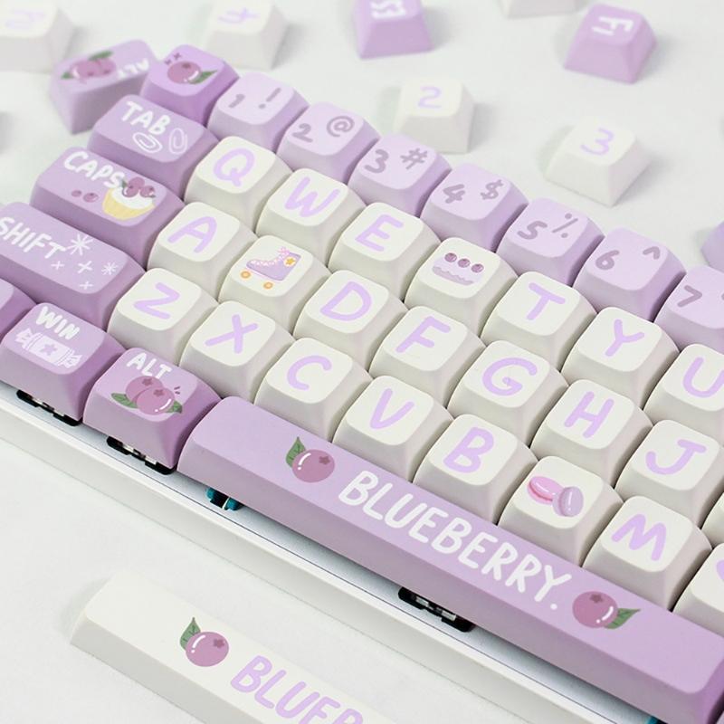 133Keys Blueberries Keycaps DA Profile 9.5mm Thick PBT Keycap For 61/87/104/108 Layout Mechanical Keyboard Keycaps
