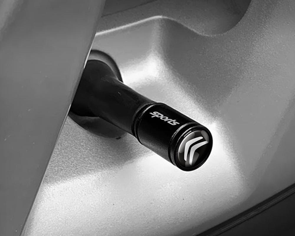 4PCS Metal Car Badges Wheel Tire Valve Caps Covers Auto Accessories For Citroen C1 C2 C3 C4 Xsara C-ELYSEE DS Picasso C5 C8 DS