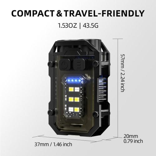 Warsun SQ10 Ultra-kompaktní dobíjecí EDC svítilna | 300 lumenů Mini LED světlo s kapesní sponou a magnetem, lehký a voděodolný design,