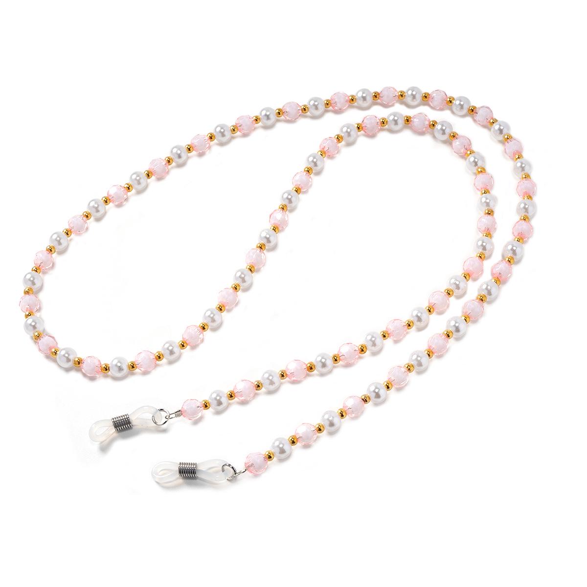 

Ретро разноцветный бисерный шнурок для очков и маски розовый