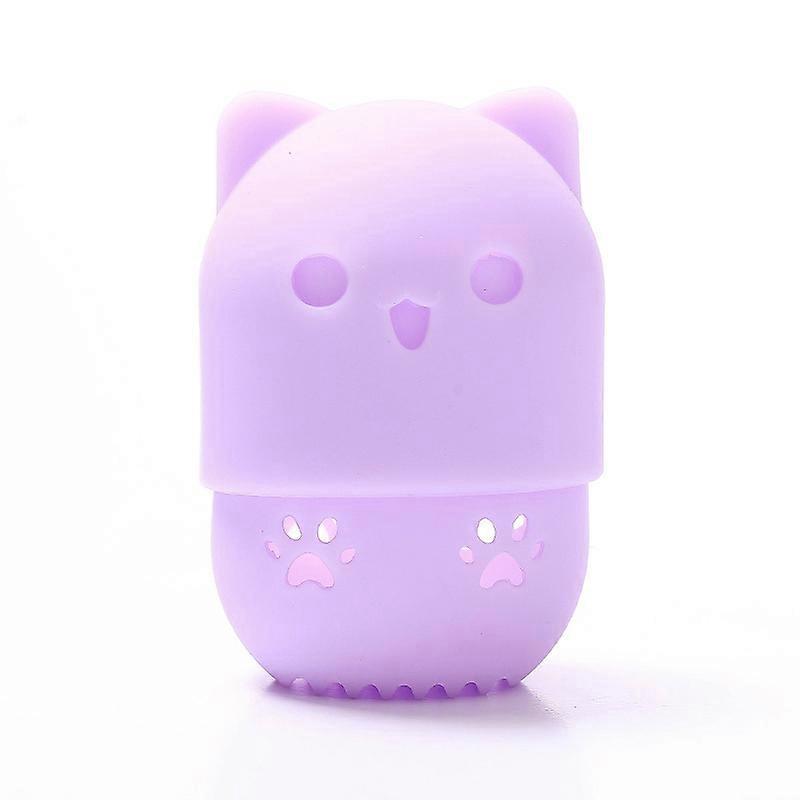 2 Pieces Cat Silicone Makeup Sponge, Cat Shaped Sponge Holder, Washable And Reusable, Suitable